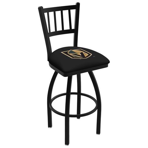 Black Wrinkle Vegas Golden Knights Swivel 30-Inch Bar Stool with Jailhouse Style Back 