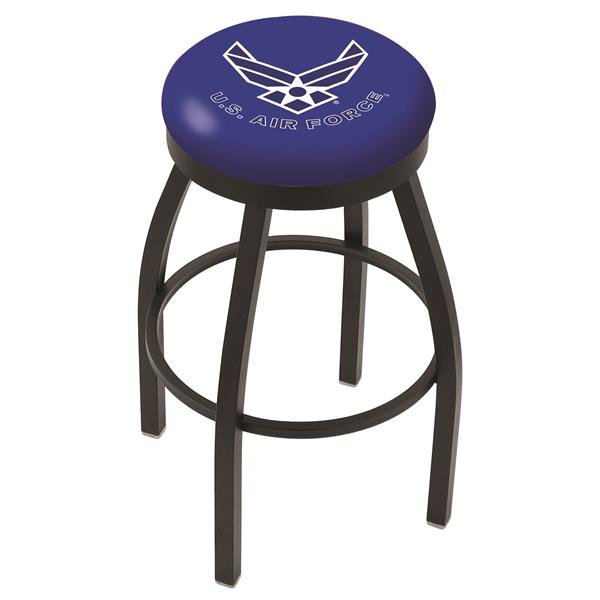 L8B2B U.S. Air Force 30-Inch Swivel Bar Stool with Black Wrinkle Finish 