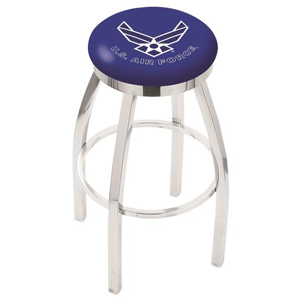 L8C2C U.S. Air Force 36-Inch Swivel Bar Stool with Chrome Finish 