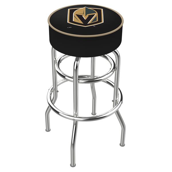 L7C1 Vegas Golden Knights 25-Inch Double-Ring Swivel Counter Stool with Chrome Finish 