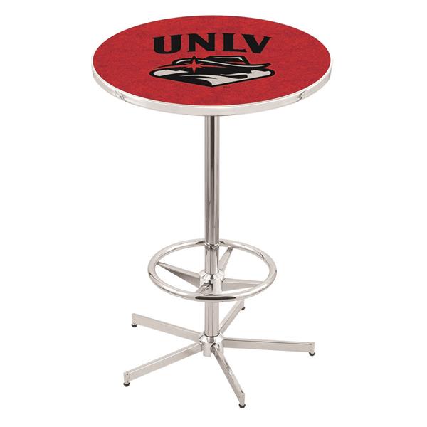 L216 University of Nevada Las Vegas 42" Tall - 36" Top Pub Table - Chrome  