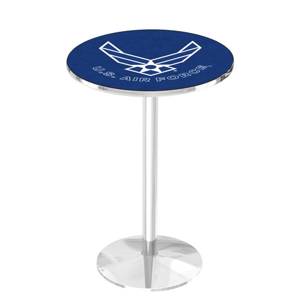 L214 U.S. Air Force 36" Tall Pub Table - Chrome  