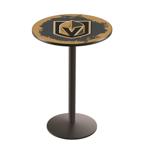 L214-03 Vegas Golden Knights 36" Tall - 36" Top Pub Table - Black Wrinkle  