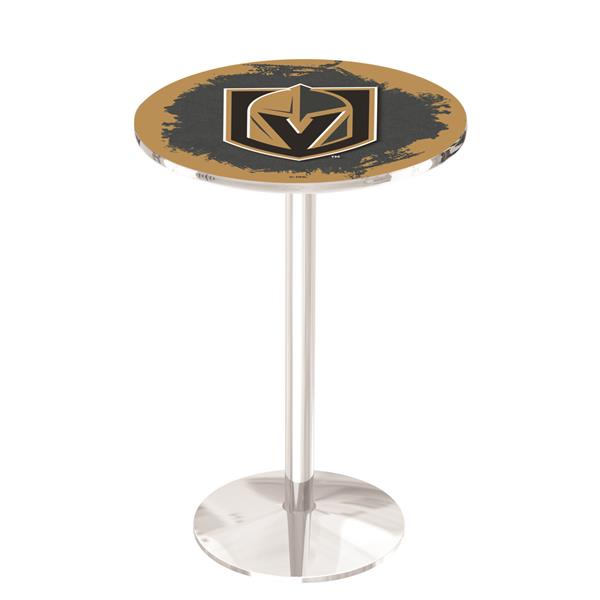 L214-03 Vegas Golden Knights 42" Tall - 36" Top Pub Table - Chrome  