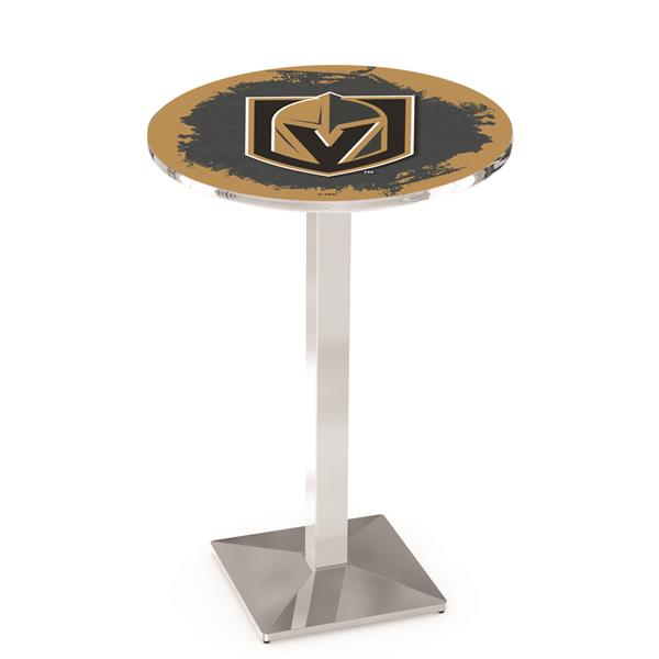 L217-03 Vegas Golden Knights 42" Tall - 36" Top Pub Table - Chrome  